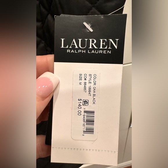 NWT Lauren Ralph Lauren Crest-Patch Diamond Quilted Black Vest - Picture 3 of 6